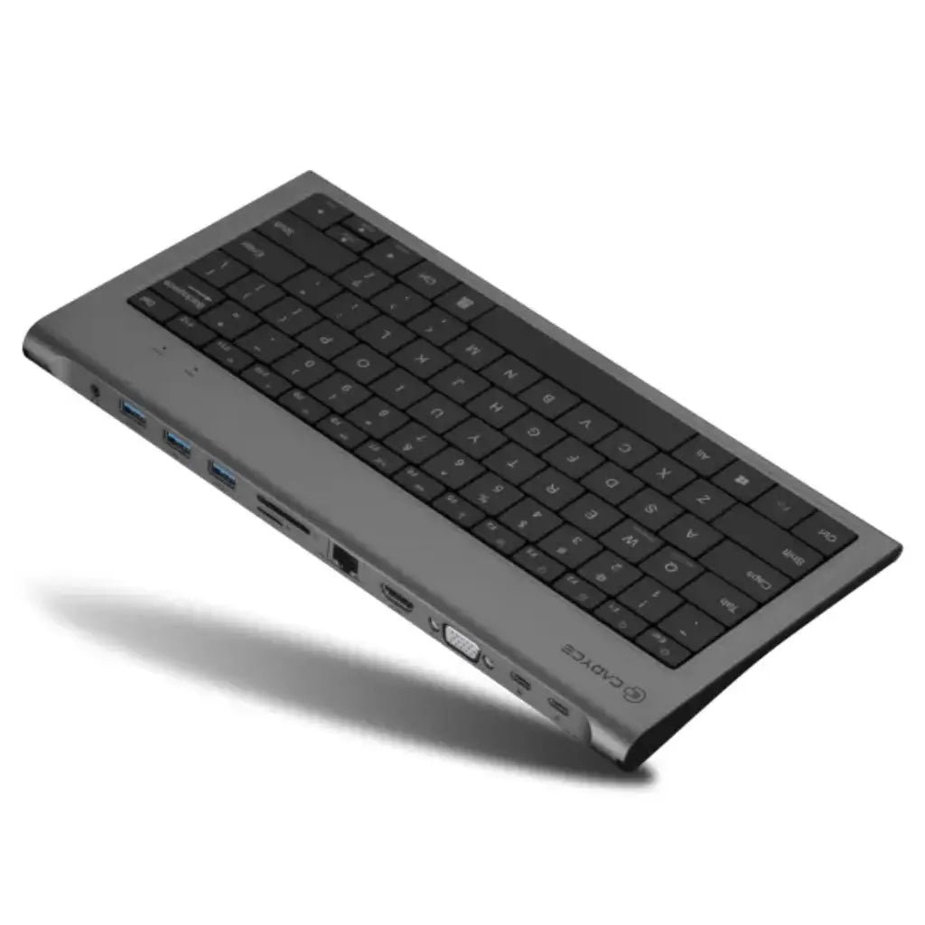Cadyce CA-KBDS USB-C Keyboard with Integrated Multi-Port Docking Station