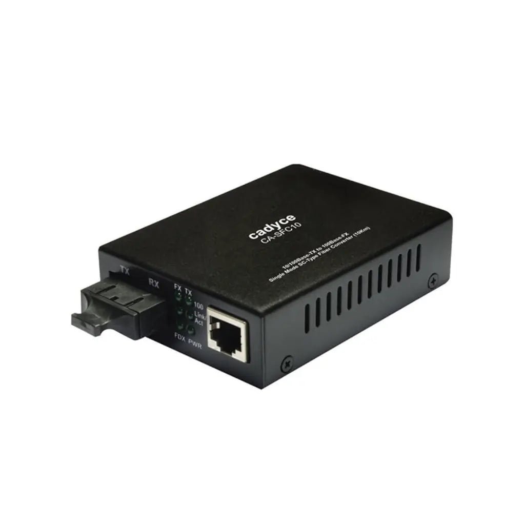 Cadyce CA-SFC10 10/100Base-TX to 100Base-FX Single-Mode SC Fiber Media Converter