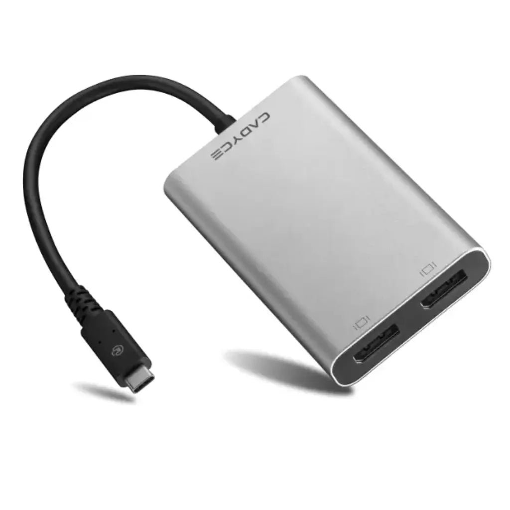 Cadyce CA-T3DP Thunderbolt 3 to Dual DisplayPort Adapter - Supports Dual 4K or Single 5K Resolution