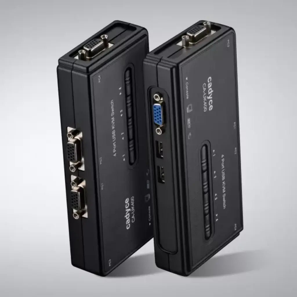 Cadyce CA-UK400 4-Port USB KVM Switch with VGA Support (Up to 2048x1536 Resolution)