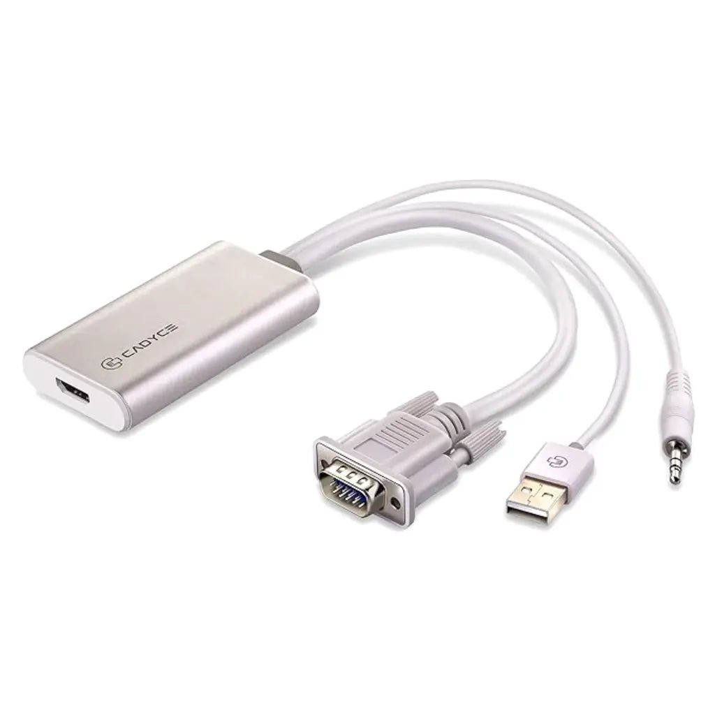 Cadyce CA-VHDMI VGA to HDMI Converter Adapter with 3.5mm Audio Support and USB Power