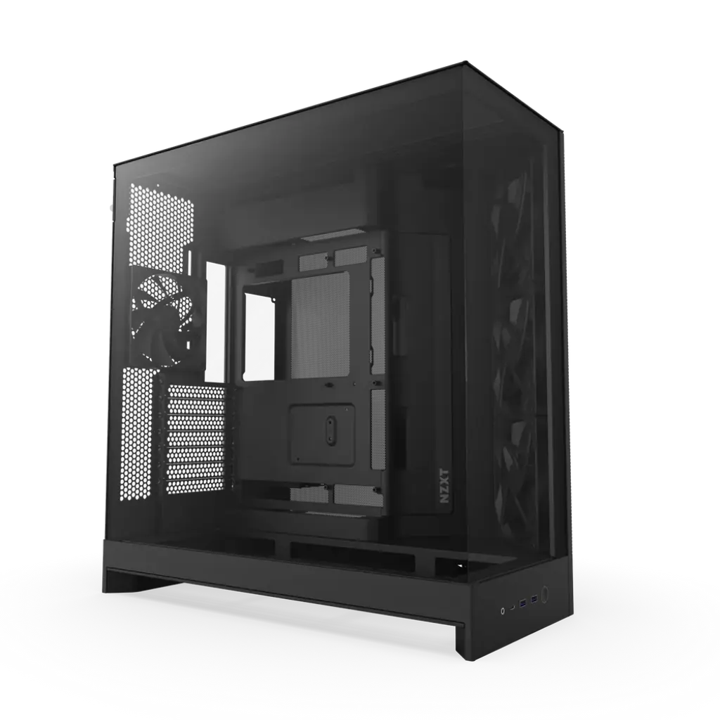 NZXT H9 Flow Premium Dual-Chamber Mid-Tower ATX Case with Tempered Glass Panels and High-Performance Airflow