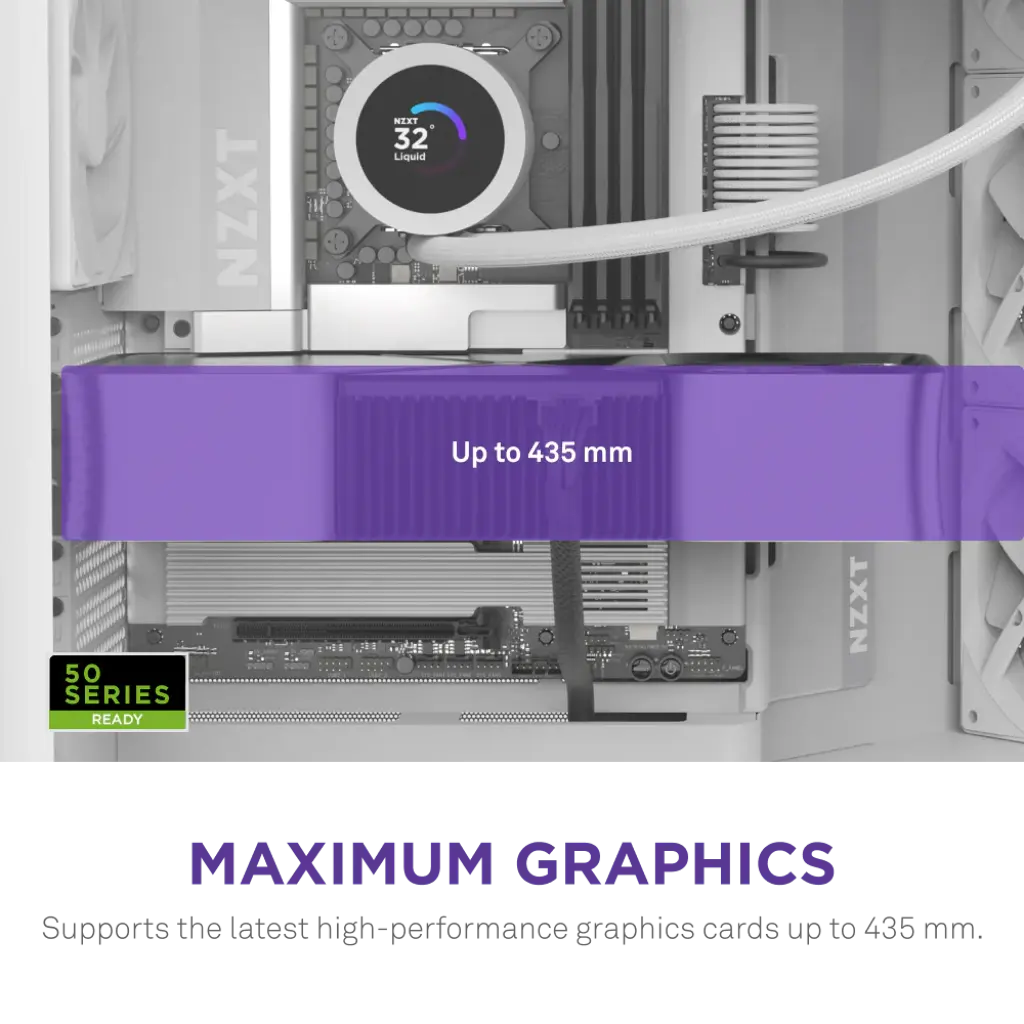 NZXT H9 Flow 2025 Dual-Chamber Mid-Tower ATX Tempered Glass Airflow PC Case - White