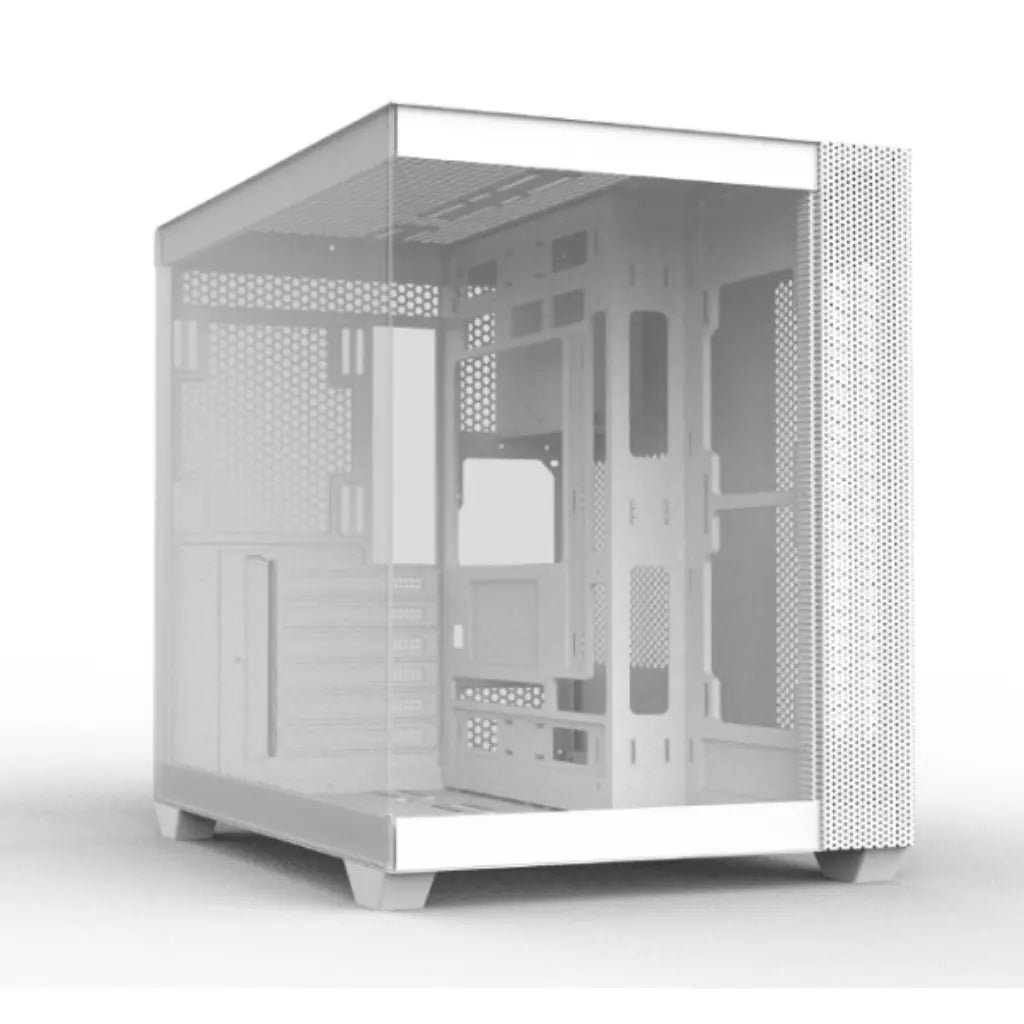 Cooler Master CD600 White ATX Mid Tower PC Case with Full Transparent Sea-View Tempered Glass Panel