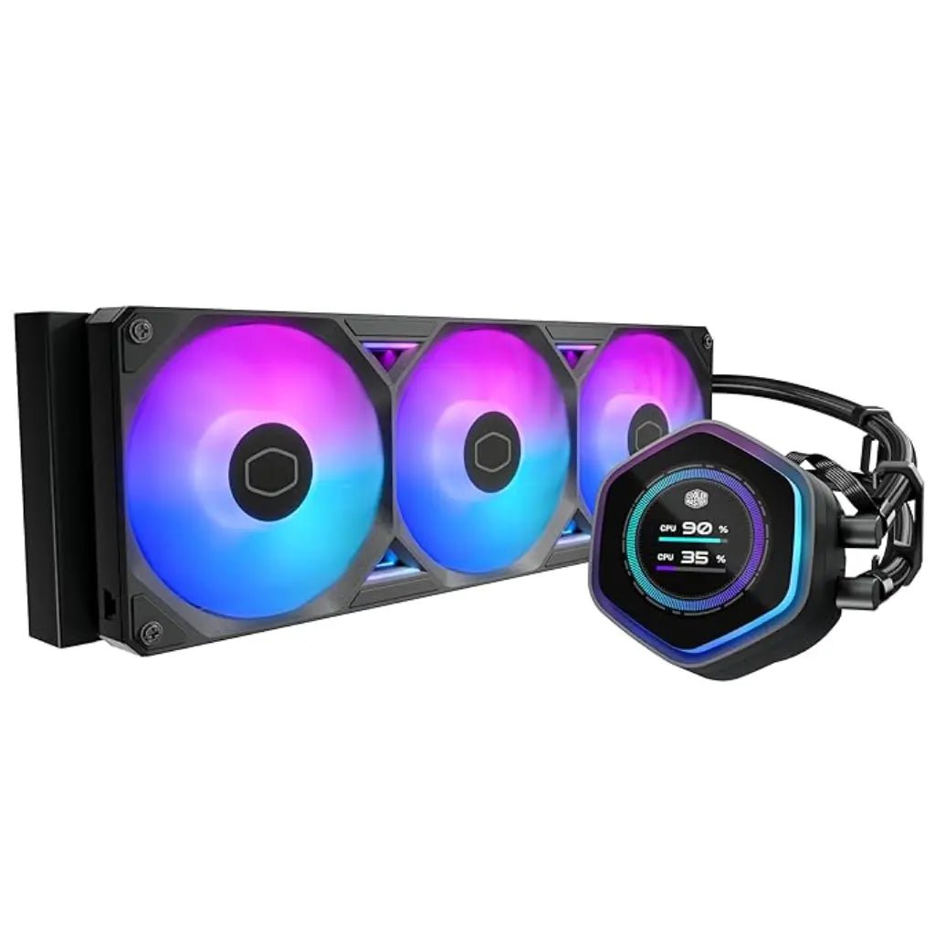 Cooler Master MasterLiquid Atmos II 360mm ARGB AIO Liquid CPU Cooler with LCD Display - Black