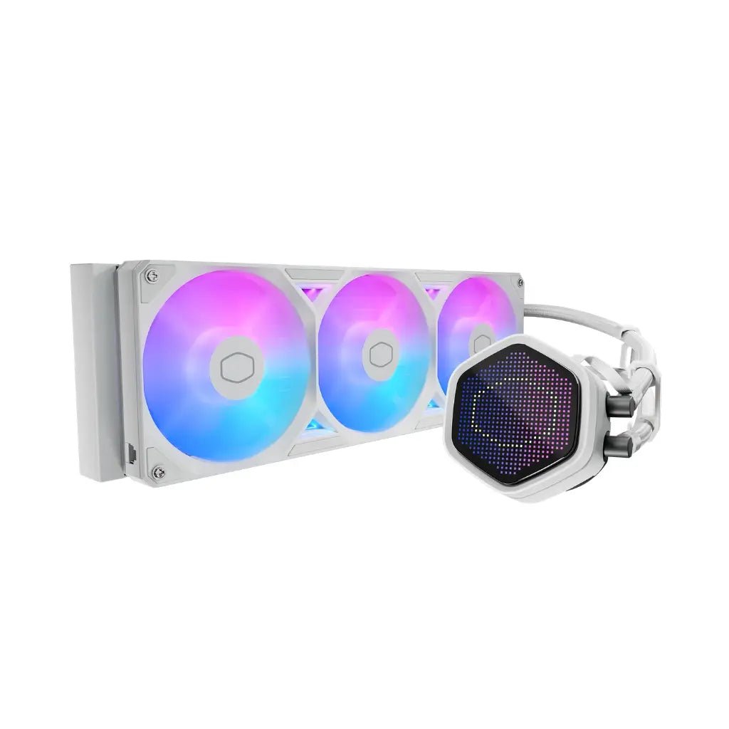 Cooler Master MasterLiquid Atmos II 240mm ARGB All-In-One Liquid CPU Cooler with Pixel LED Display - White