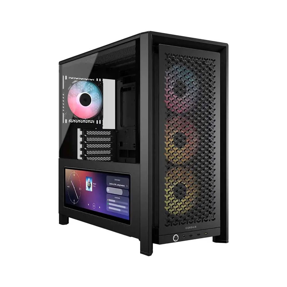 CORSAIR 4000D RS ARGB Mid-Tower ATX PC Case - Black with Integrated LCD Display
