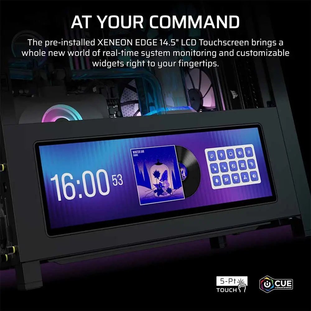CORSAIR 4000D RS ARGB Mid-Tower ATX PC Case - Black with Integrated LCD Display