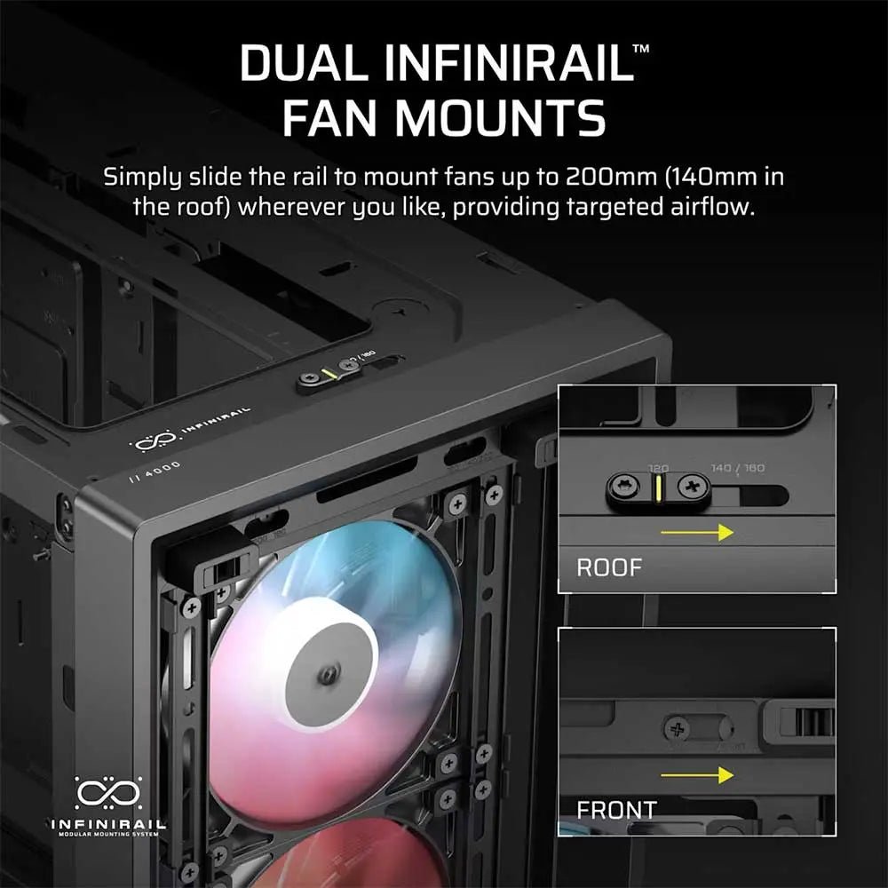 CORSAIR 4000D RS ARGB Mid-Tower ATX PC Case - Black with Integrated LCD Display