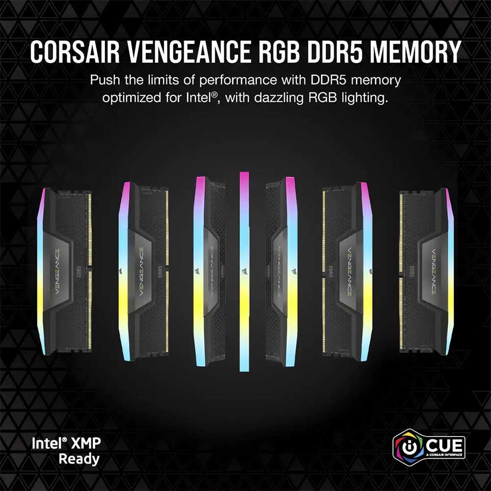 Corsair Vengeance 32GB (2x16GB) DDR5 6400MHz CL32 RGB Desktop Memory Kit - Optimized for High-Performance Gaming