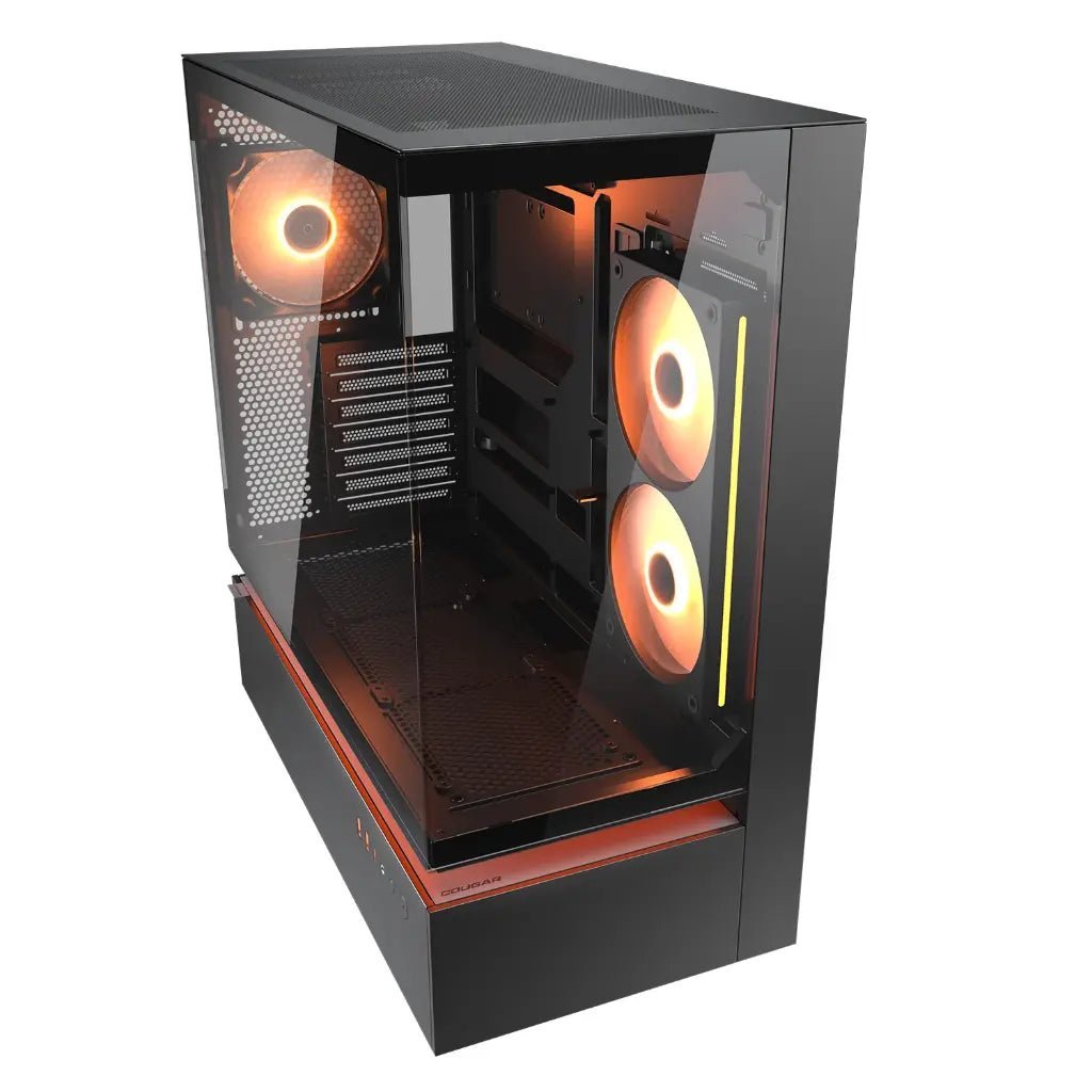 Cougar CFV235 Black ATX Mid-Tower Gaming PC Case with Tempered Glass and Central Floating Ventilation