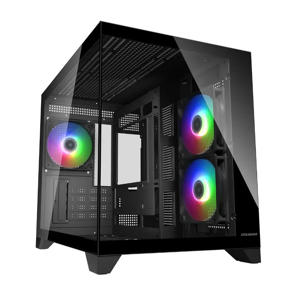 Cougar FV150 Mini RGB Dual Chamber Tempered Glass Mini Tower PC Case - Black