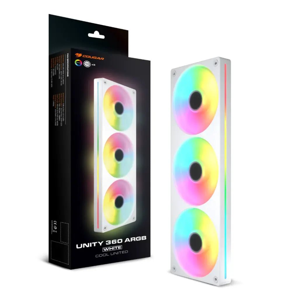 Cougar Unity 360 ARGB 120mm Reverse Blade Case Fan - White