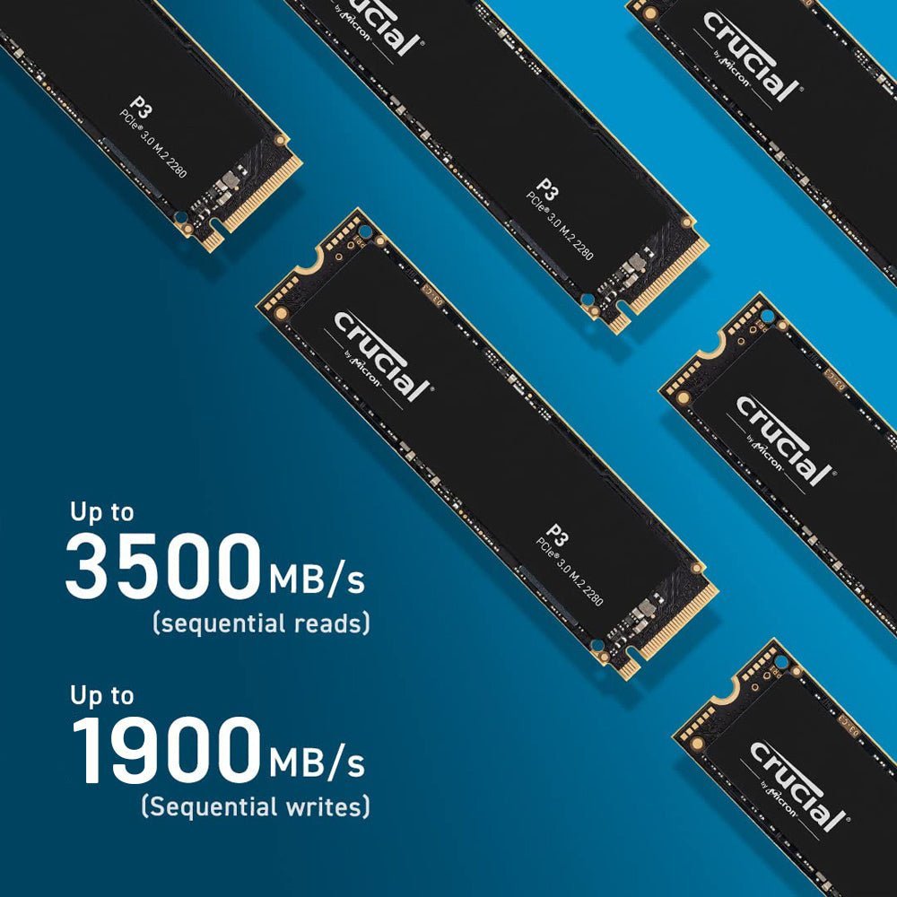 Crucial P3 500GB M.2 NVMe PCIe 3.0 Internal Solid State Drive (SSD)