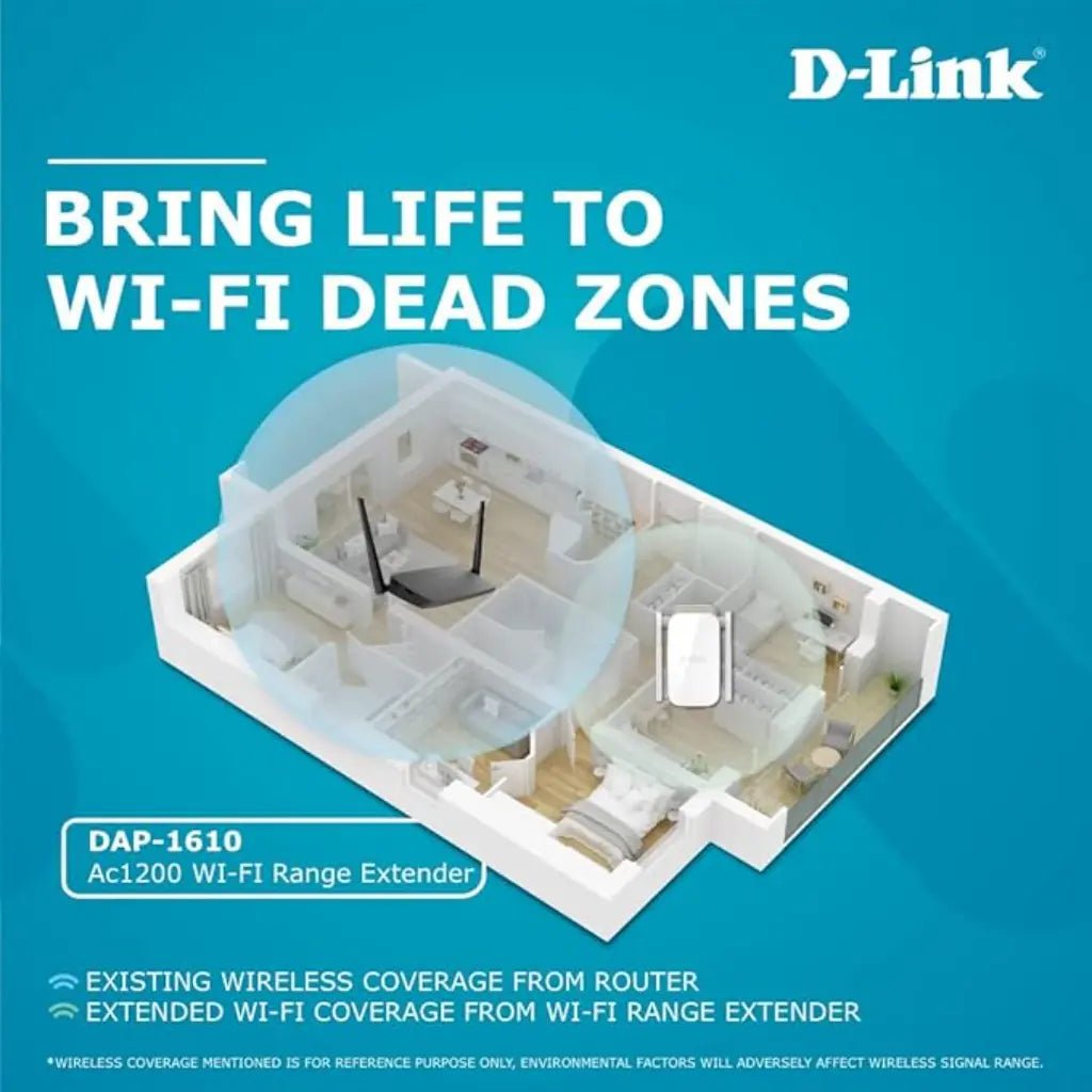 D-Link DAP-1610 AC1200 Dual Band Wi-Fi Range Extender and Signal Booster