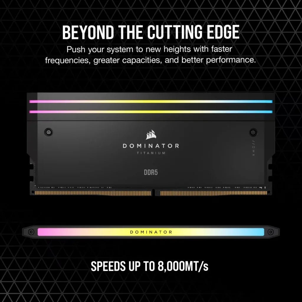 Corsair Dominator Titanium 64GB (2x32GB) DDR5 6600MHz CL32 High-Performance Gaming Desktop Memory Kit - Black