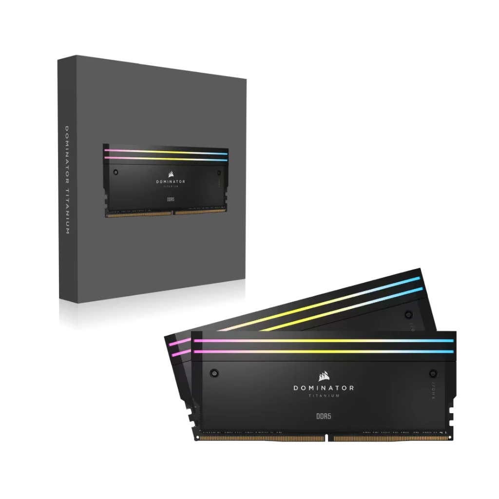 Corsair Dominator Titanium 64GB (2x32GB) DDR5 6600MHz CL32 High-Performance Gaming Desktop Memory Kit - Black