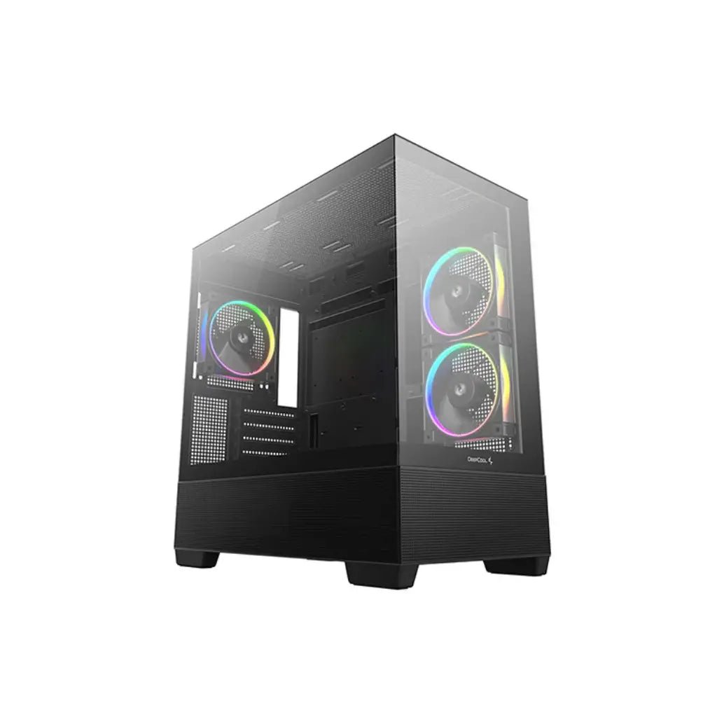 DeepCool CG380 3F Panoramic Dual-Tempered Glass Micro-ATX Mid-Tower Computer Case - Black