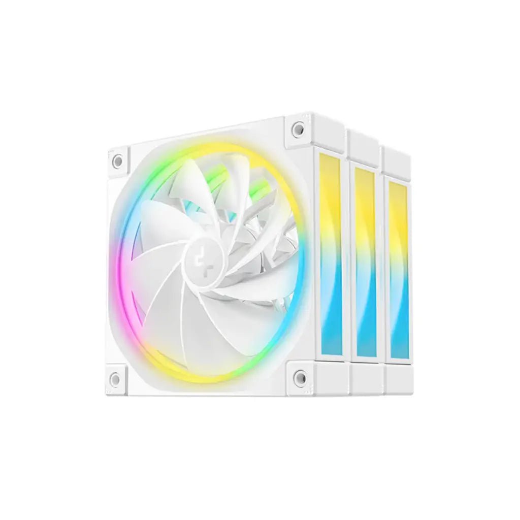 DeepCool FL12R WH 120mm ARGB Reverse Blade PWM Case Fan - 3-Pack White