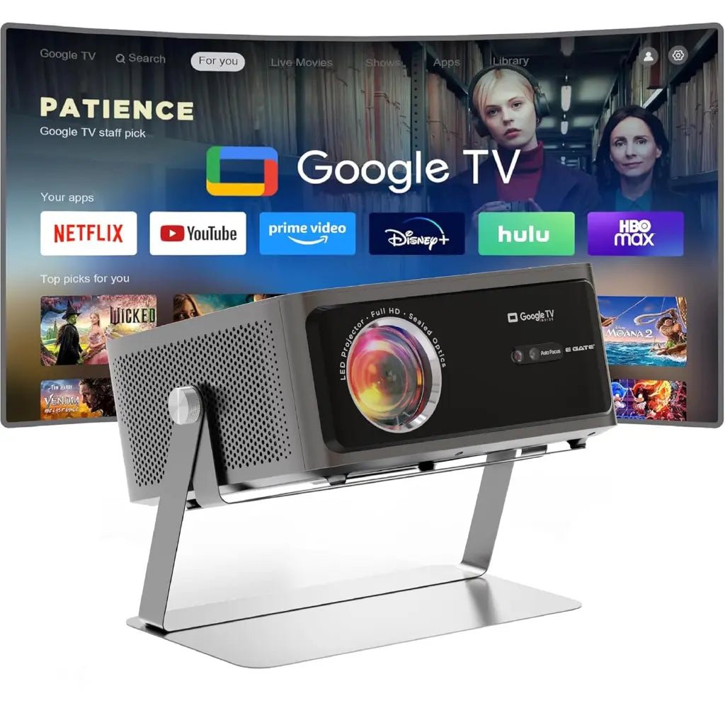 Egate Zen 12X Full HD 1080p Smart Projector with Google TV