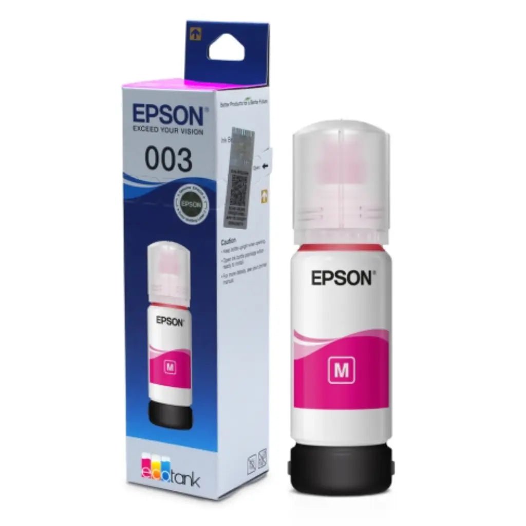 Epson 003 (C13T00V398) Magenta Dye-Based Ink Bottle - 65ml for EcoTank Printers