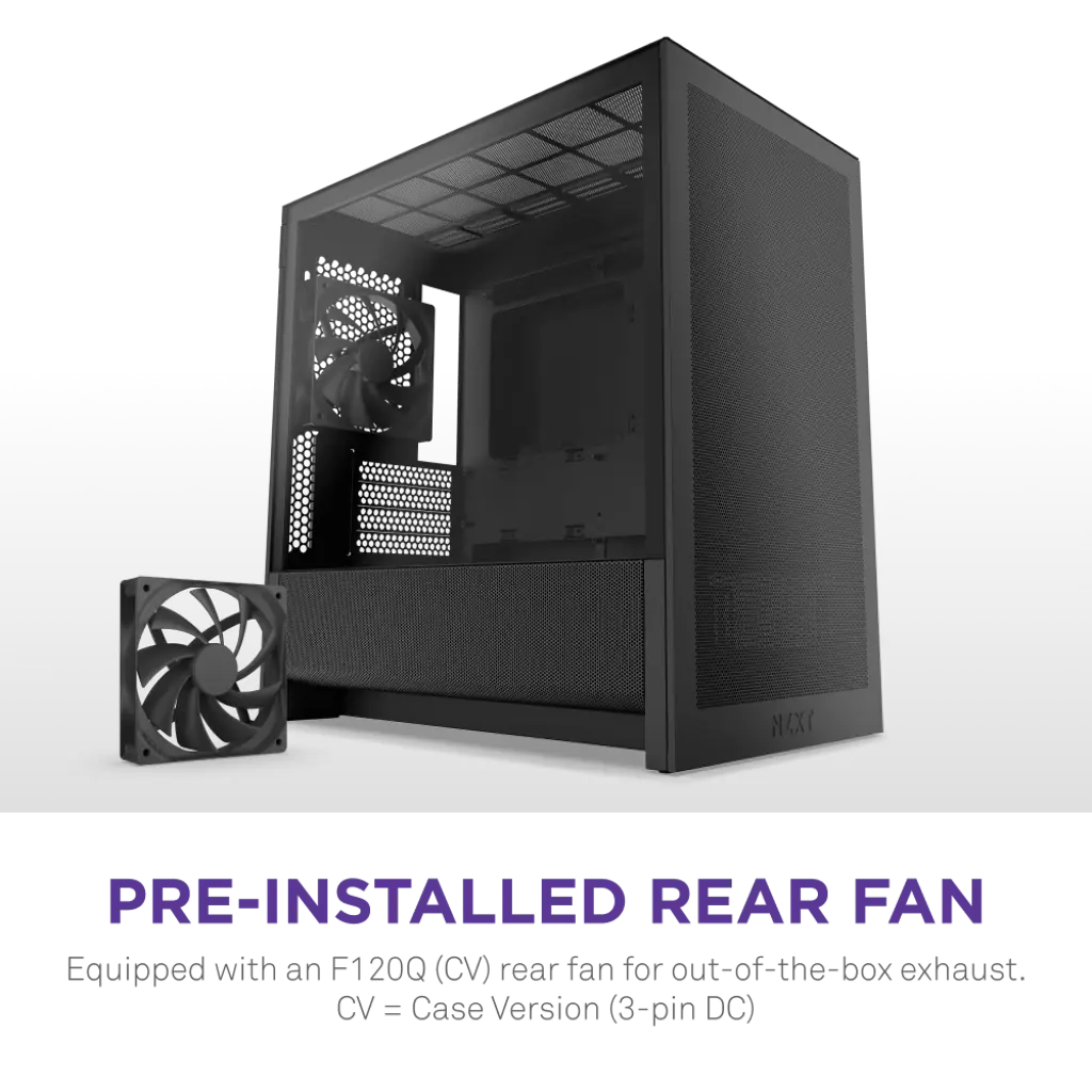 NZXT H3 Flow Compact Tempered Glass Micro-ATX Mid-Tower Airflow PC Case