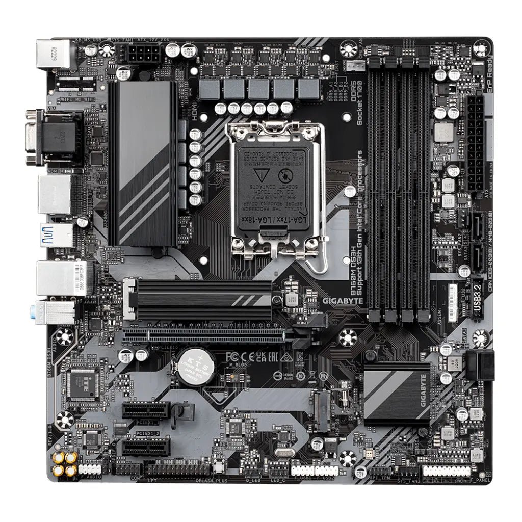 Gigabyte B760M DS3H Intel B760 LGA1700 DDR4 Micro-ATX Motherboard for 12th/13th/14th Gen Intel Core Processors