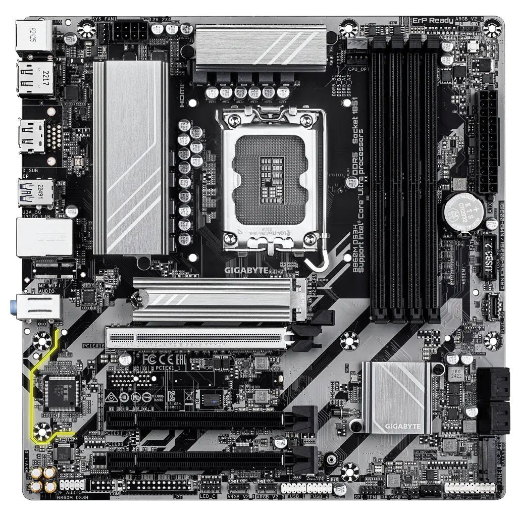Gigabyte B860M DS3H Intel B860 LGA1851 DDR5 Micro-ATX Motherboard for Intel Core Processors