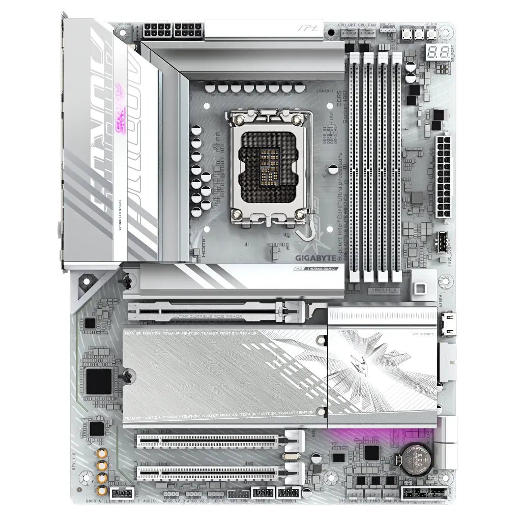 Gigabyte B860 AORUS ELITE WIFI7 ICE Intel B860 LGA1851 DDR5 ATX Gaming Motherboard
