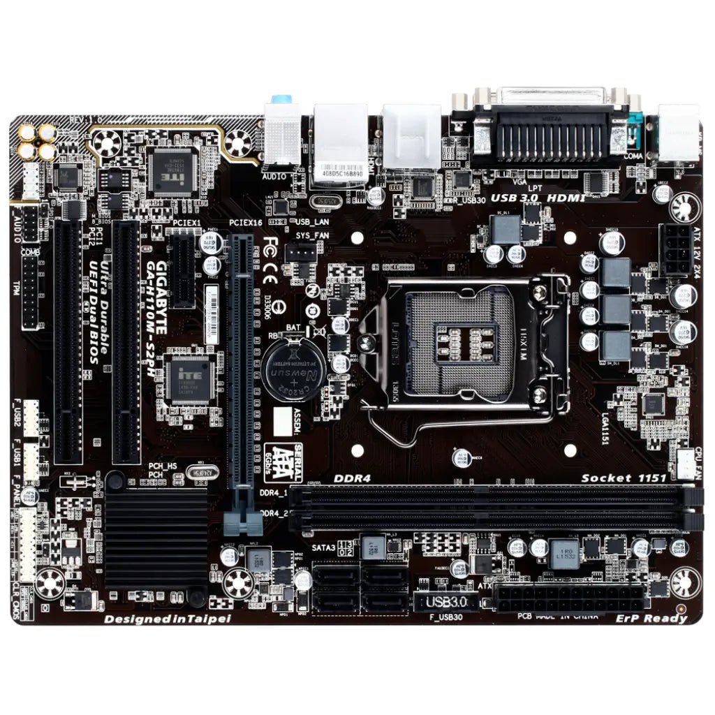 Gigabyte GA-H110M-S2PH Intel H110 LGA1151 Socket DDR4 Micro-ATX Motherboard for 6th/7th Gen Intel Core Processors