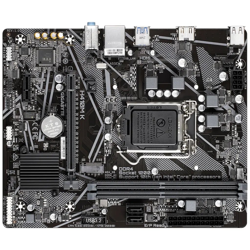 Gigabyte H410M-K Intel H410 Chipset LGA1200 Socket DDR4 Micro-ATX Motherboard