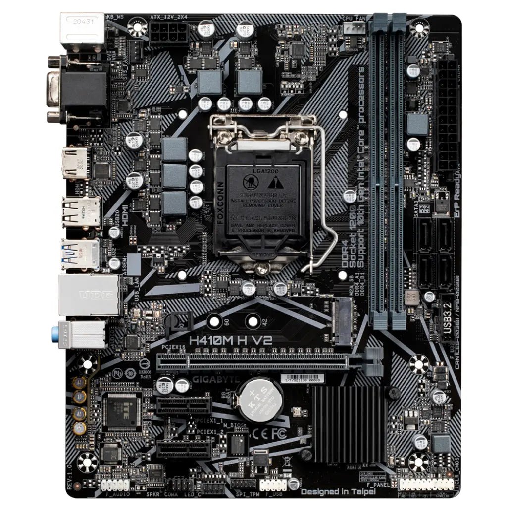 Gigabyte H410M H V2 Intel H410 LGA1200 Socket DDR4 Micro-ATX Desktop Motherboard
