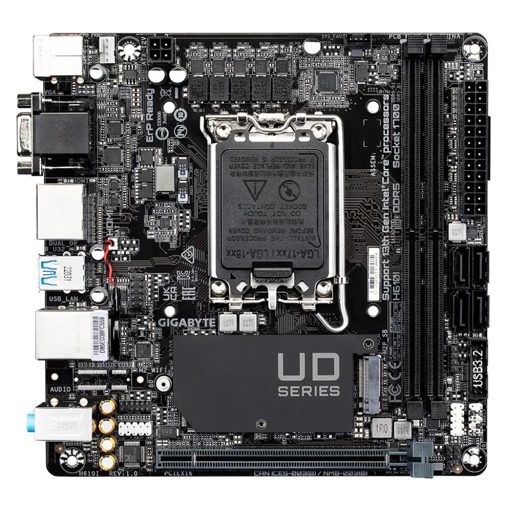 Gigabyte H610I Intel H610 LGA1700 DDR5 Mini-ITX Motherboard for 12th/13th/14th Gen Intel Core Processors