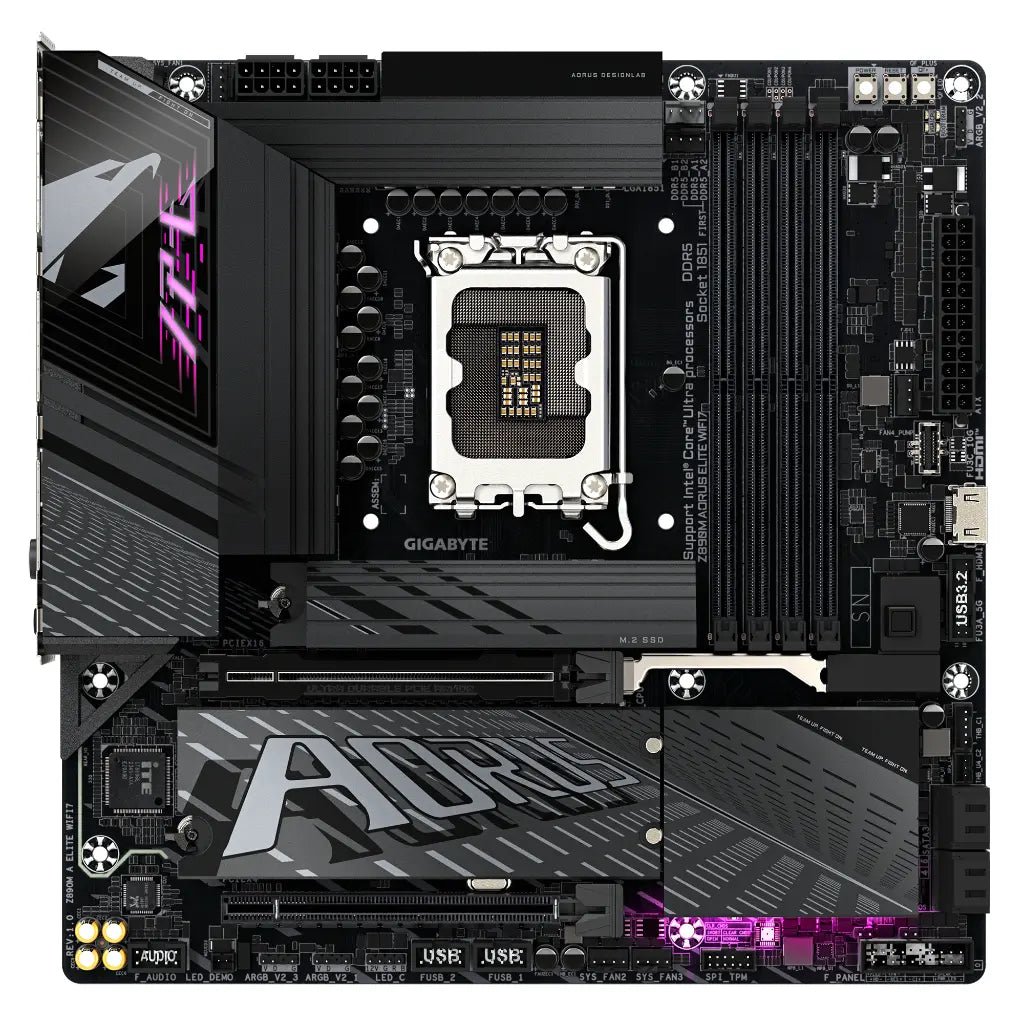 Gigabyte Z890M AORUS ELITE WI-FI 7 Intel Z890 LGA1851 DDR5 mATX Gaming Motherboard