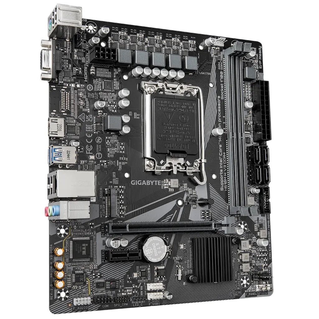 Gigabyte H610M H V3 Intel H610 LGA1700 DDR4 Micro-ATX Motherboard for 12th/13th/14th Gen Intel Core Processors