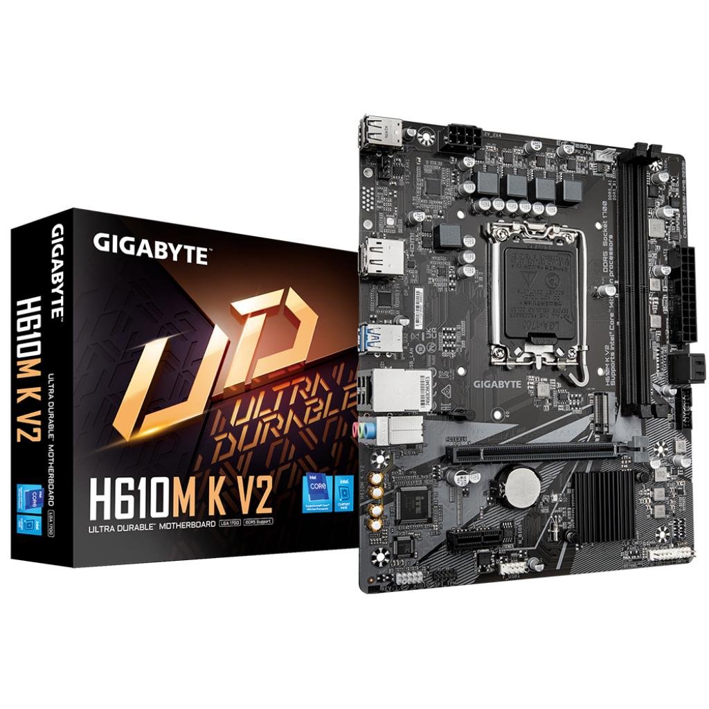 Gigabyte H610M K V2 Intel H610 LGA1700 DDR5 Micro-ATX Motherboard for 12th/13th/14th Gen Intel Core Processors