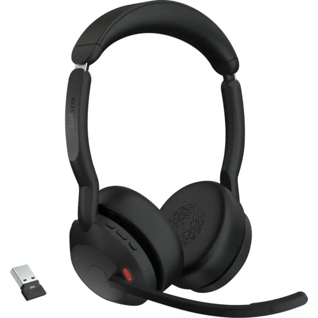 Jabra Evolve2 55 Professional UC Stereo Bluetooth Headset with Active Noise Cancellation and Charging Stand