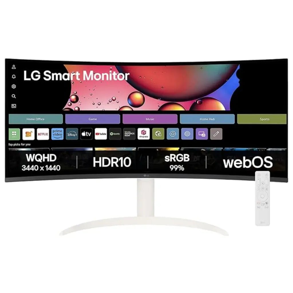 LG 34-inch UltraWide Curved WQHD Smart Monitor with webOS (34SR65QC-W)