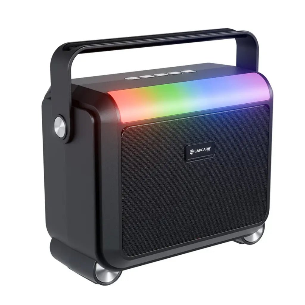 Lapcare Aster 20W Portable Bluetooth Party Speaker with RGB Lights and Extra Bass - Black