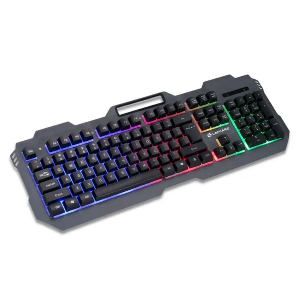 Lapcare LGK-171 Blade II Champ Series Rainbow Backlit USB Wired Keyboard with 104 Keys - Ergonomic Gaming Design