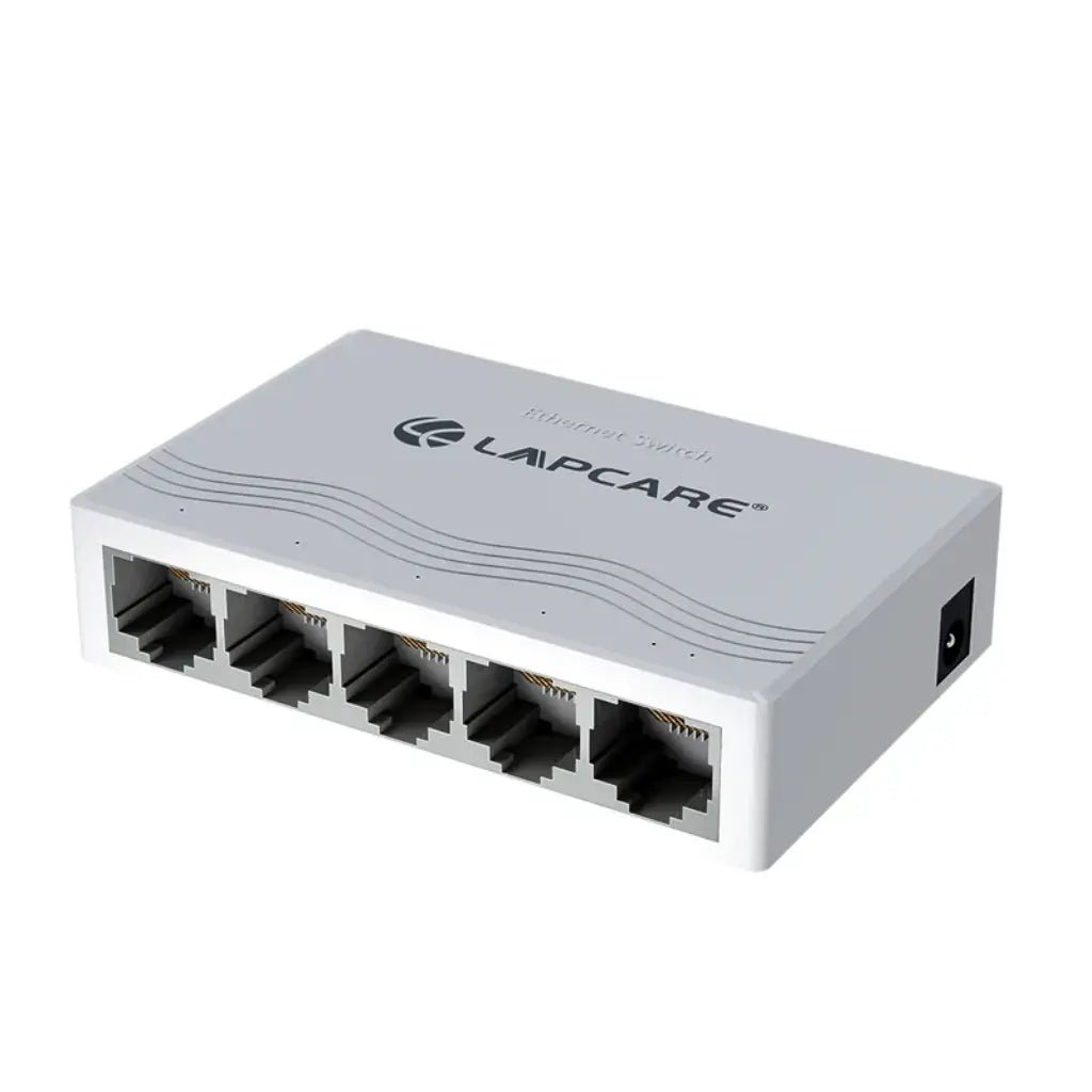 Lapcare Laplink 5-Port Gigabit Desktop Ethernet Switch - Compact White Design