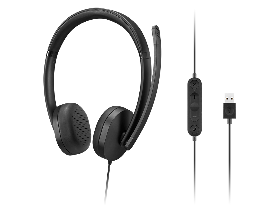 Lenovo USB-A Wired Stereo Headset Gen 2 - Professional Noise-Canceling Audio