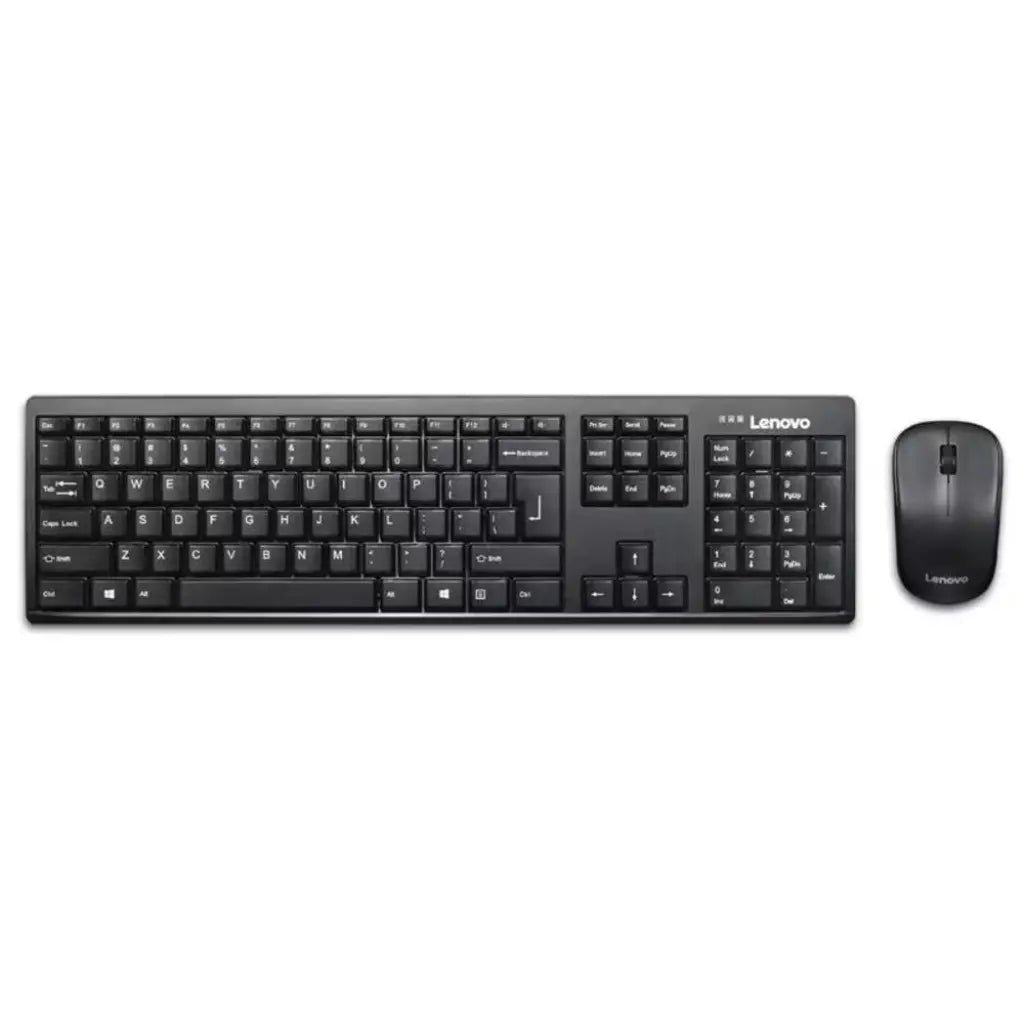 Lenovo 100 Wireless Keyboard and Mouse Combo with 2.4GHz Nano USB Receiver - Ergonomic Full-Size Layout