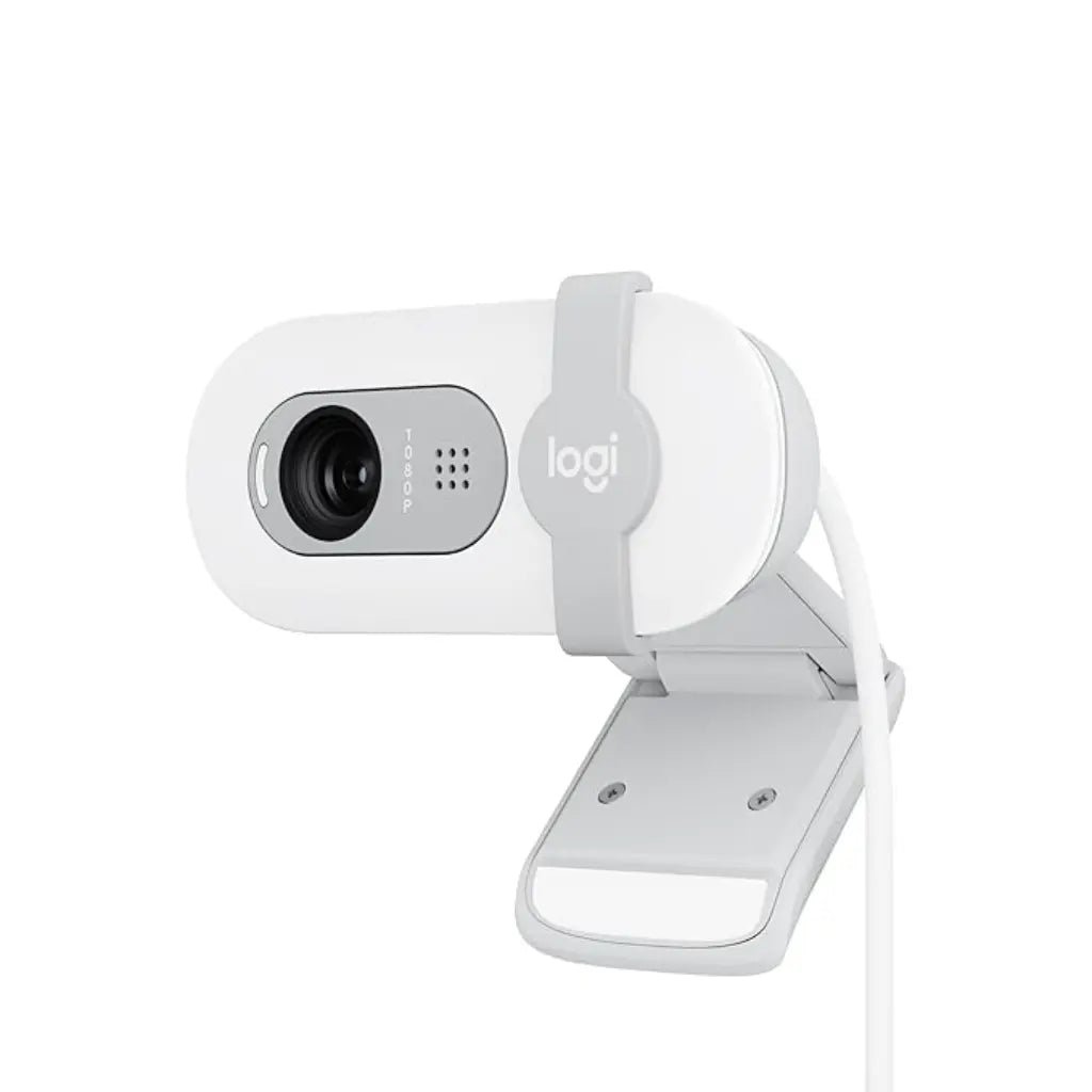 Logitech BRIO 100 Full HD 1080p USB-A Webcam with Integrated Privacy Shutter and Noise-Reducing Microphone - Off White