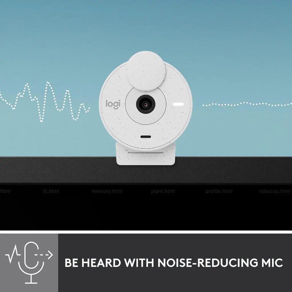 Logitech Brio 300 1080p Full HD Webcam with Noise-Reducing Microphone - Off White