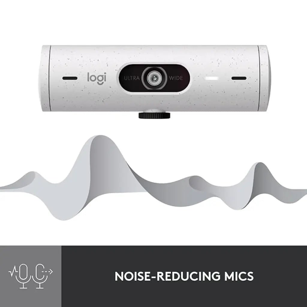 Logitech Brio 500 Full HD 1080p Webcam with Noise-Reducing Microphones and Privacy Shutter - Off White