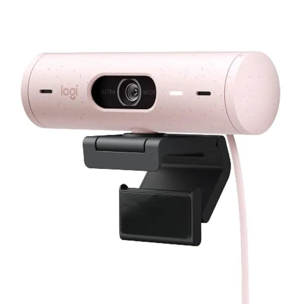 Logitech Brio 500 Full HD 1080p Webcam with Noise-Reducing Microphones - Rose Pink
