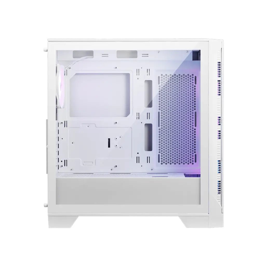 MSI MAG FORGE 320R Airflow Mid-Tower Gaming PC Case with Tempered Glass and ARGB Fans - White