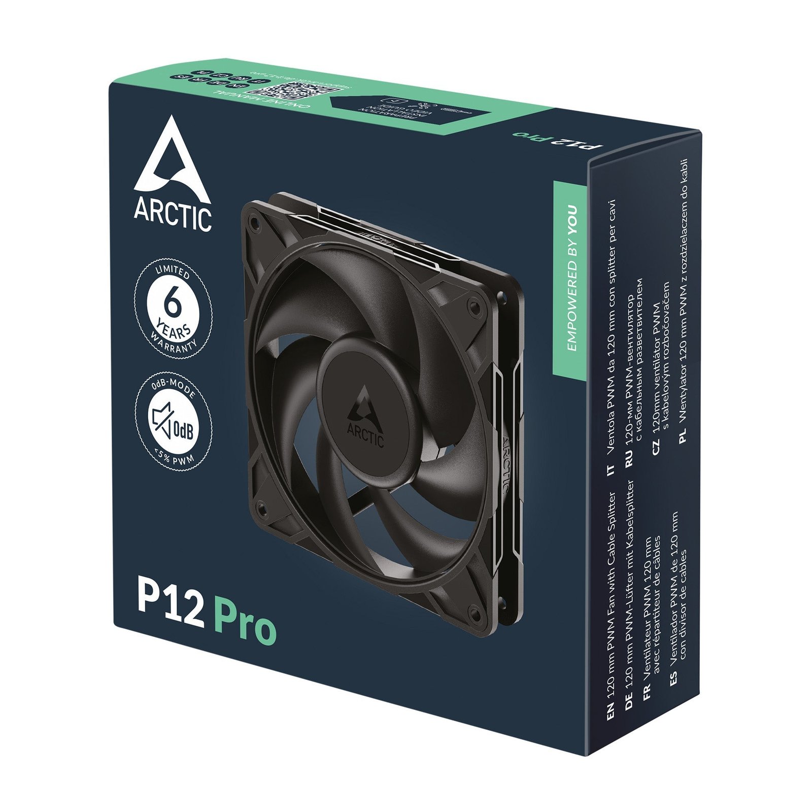 ARCTIC P12 Pro PWM 120mm High-Performance Pressure-Optimized Case Fan