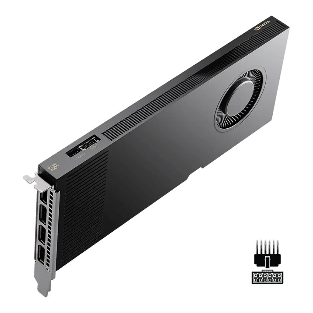 PNY NVIDIA RTX PRO 4000 Blackwell 24GB GDDR7 ECC Low-Profile Single-Slot Professional Workstation Graphics Card